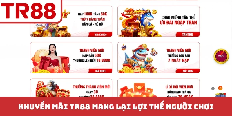 Khuyến mãi TR88 mang lại lợi thế người chơi